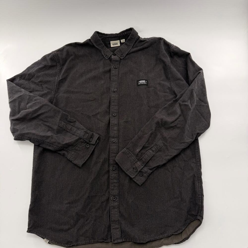 Vans Skateboarding Grey Men’s Long Sleeve Button Up Shirt Grey Casual XXL